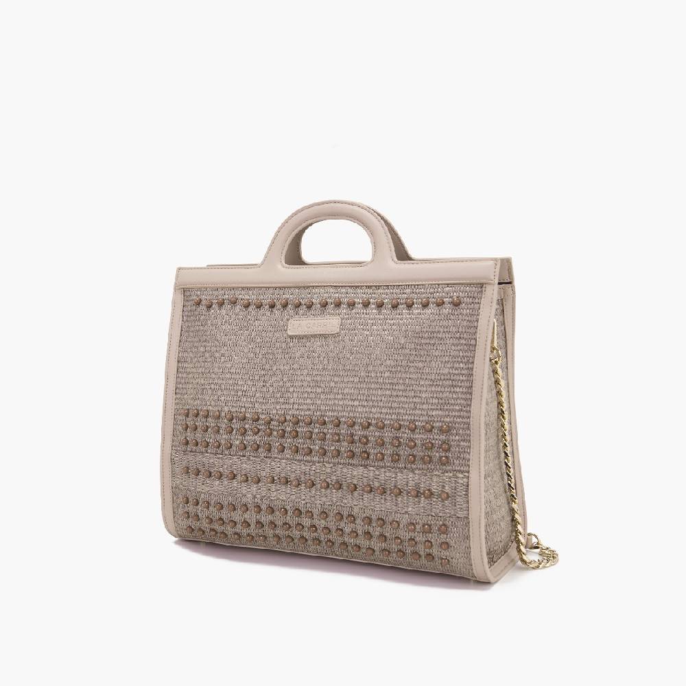 La Carrie BORSA SHOPPING MALIBU IVORY In Saldo
