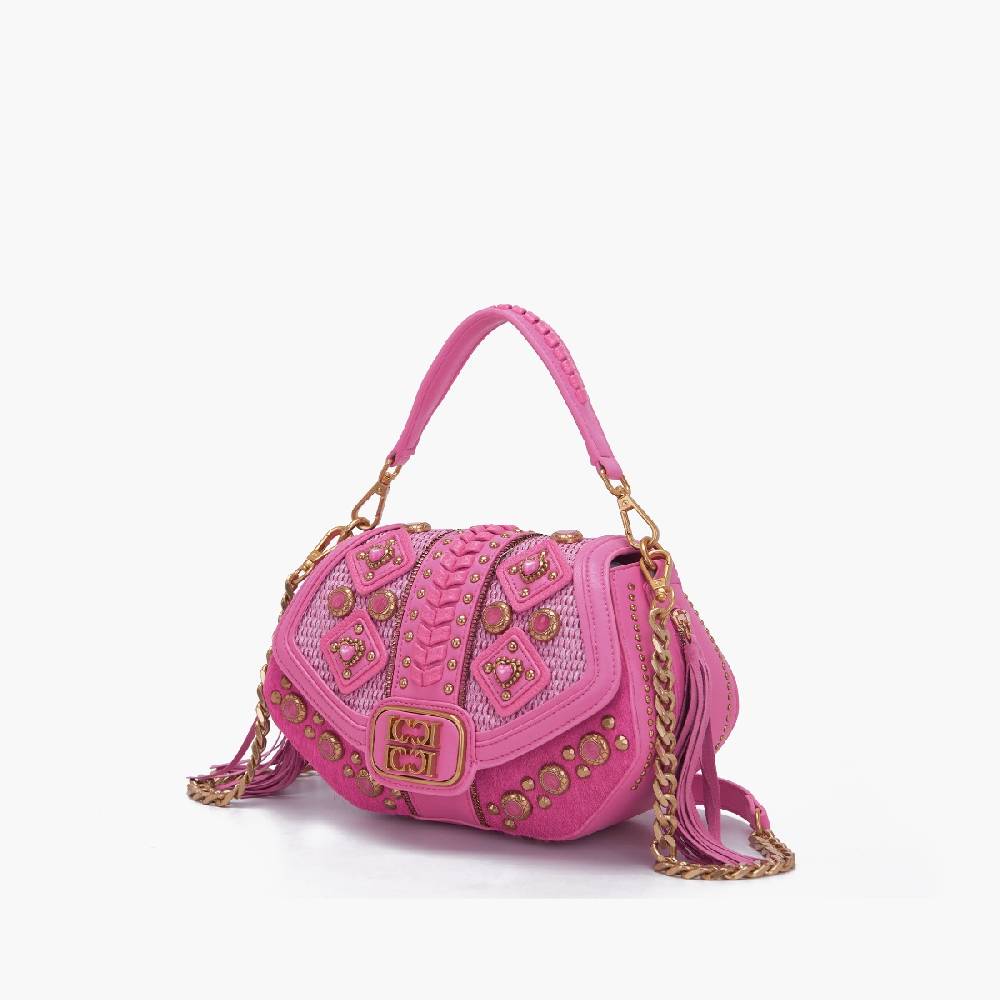 La Carrie BORSA A MANO FICUS FUXIA Nuovo