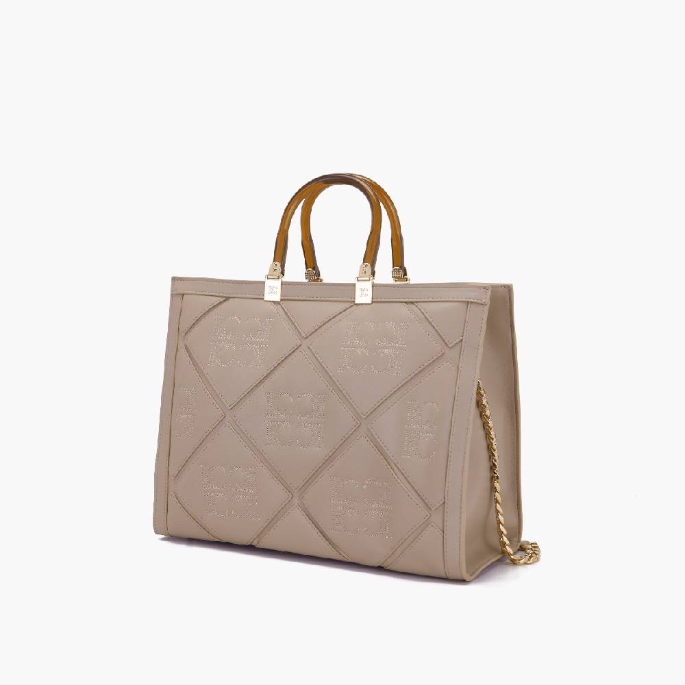 La Carrie BORSA SHOPPING PICHT TAUPE Outlet
