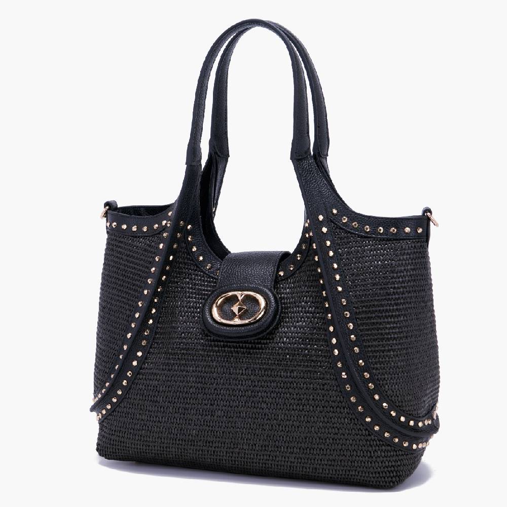 La Carrie BORSA SHOPPING ROMANTIC BLACK In Saldo