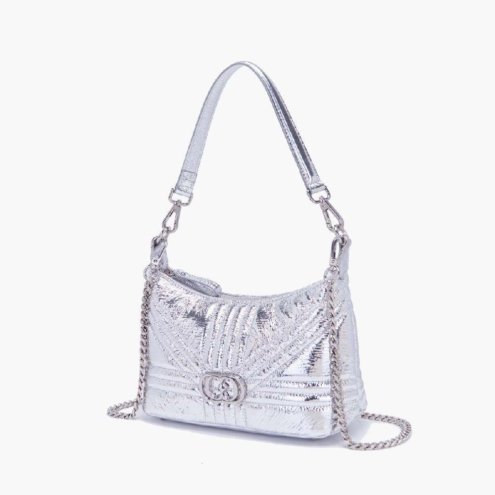 La Carrie MINI BORSA A SPALLA SHINY SILVER Offerte