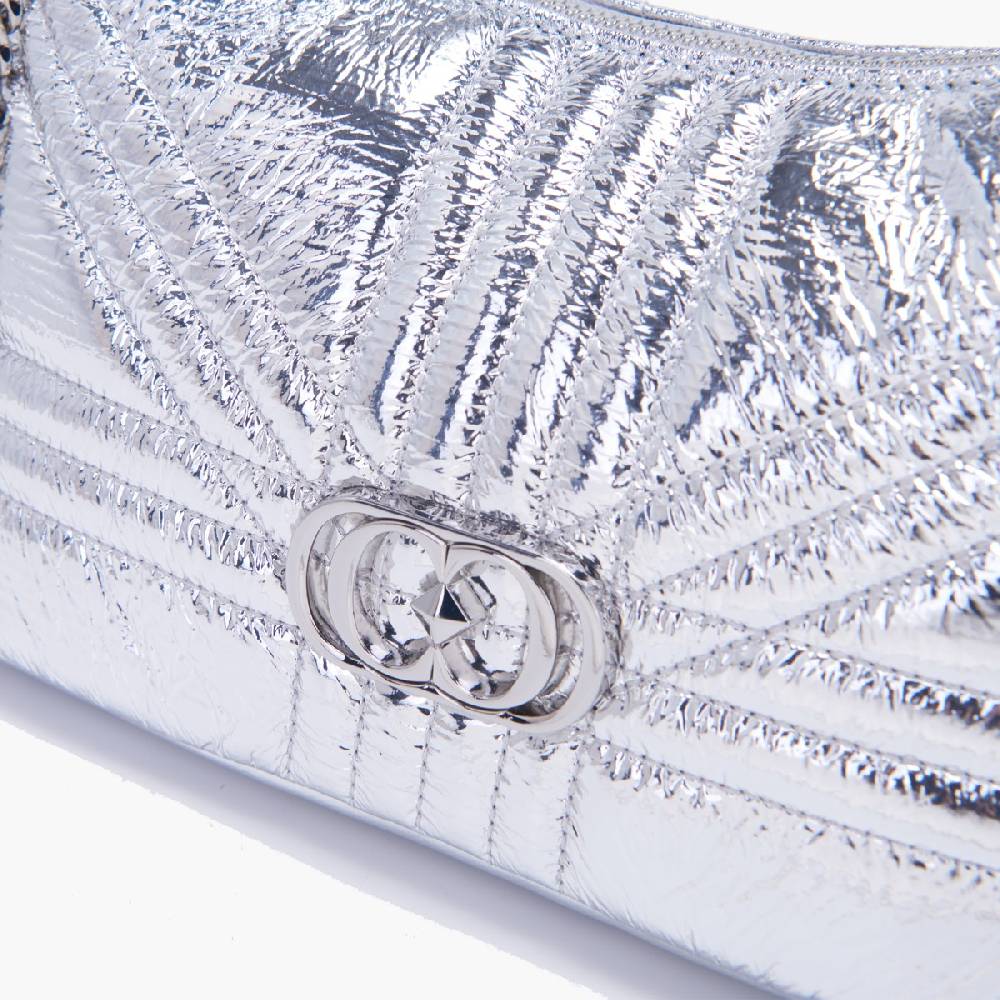 La Carrie MINI BORSA A SPALLA SHINY SILVER Offerte