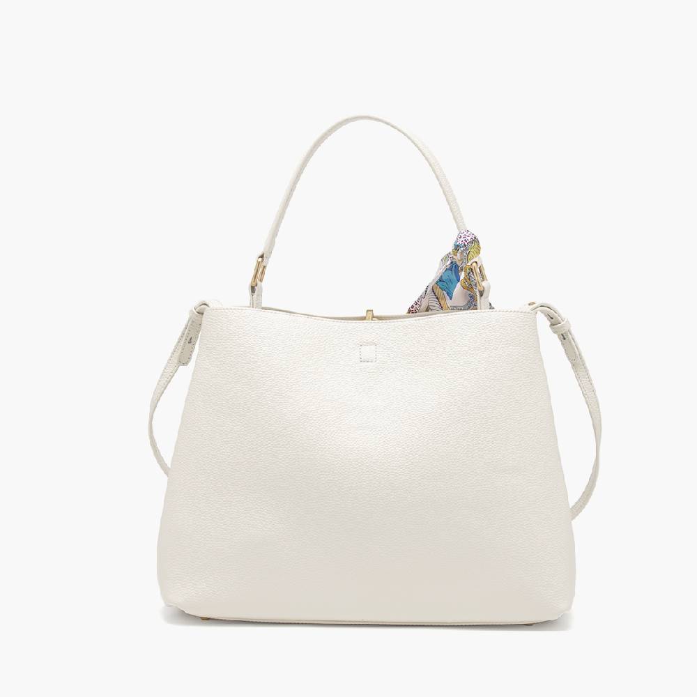 La Carrie BORSA SHOPPING DRILLED CREMA Saldi Di Fabbrica