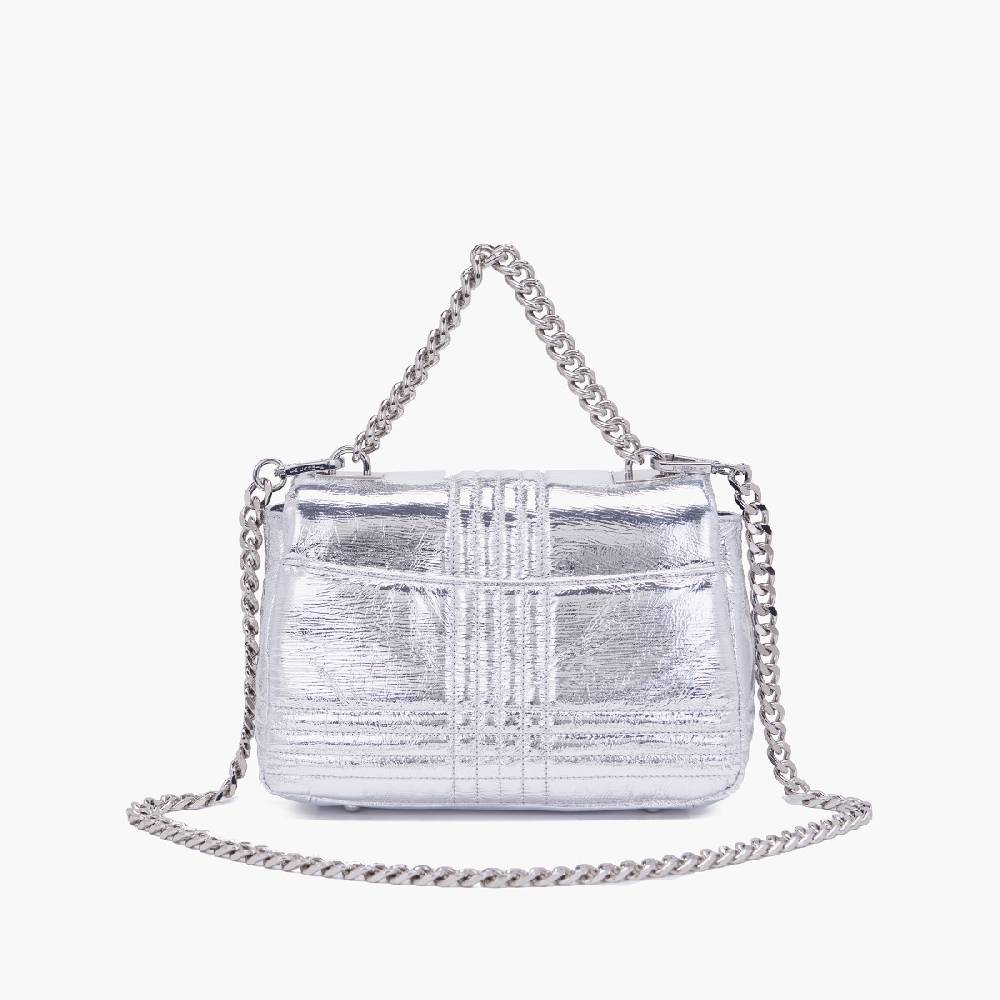 La Carrie BORSA A MANO SHINY SILVER Qualità