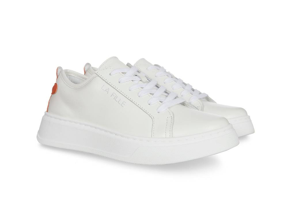 L.Pucci Sneakers P91212P Ecru-Orange Presa