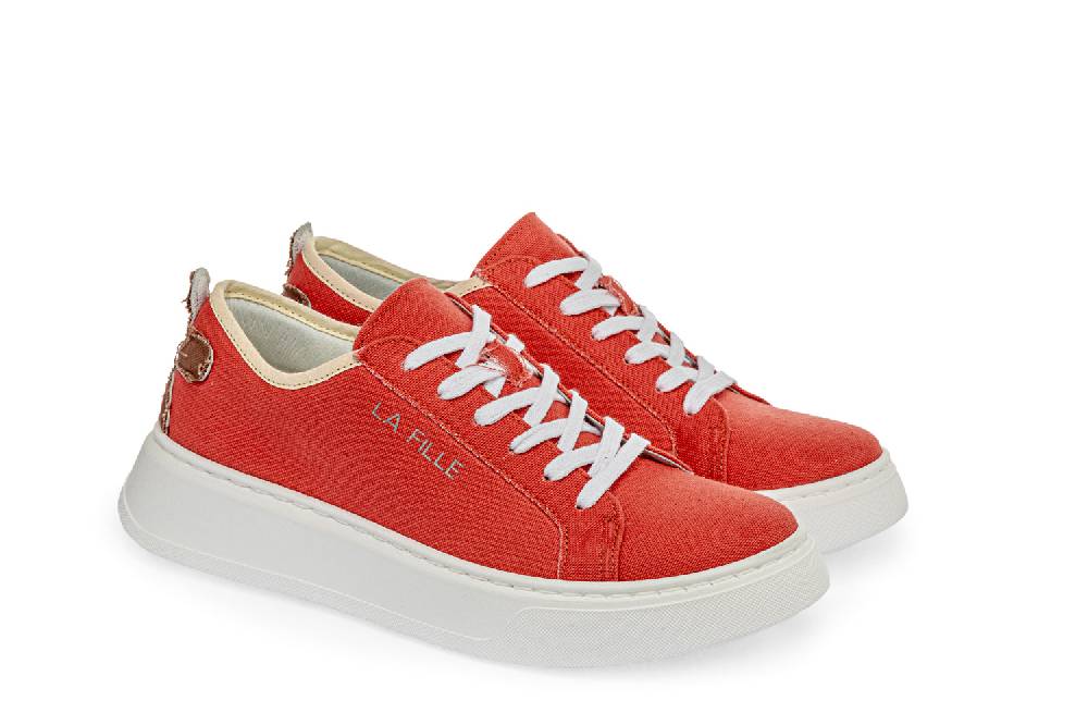 L.Pucci Sneakers P91222C Orange-Camel Offerta