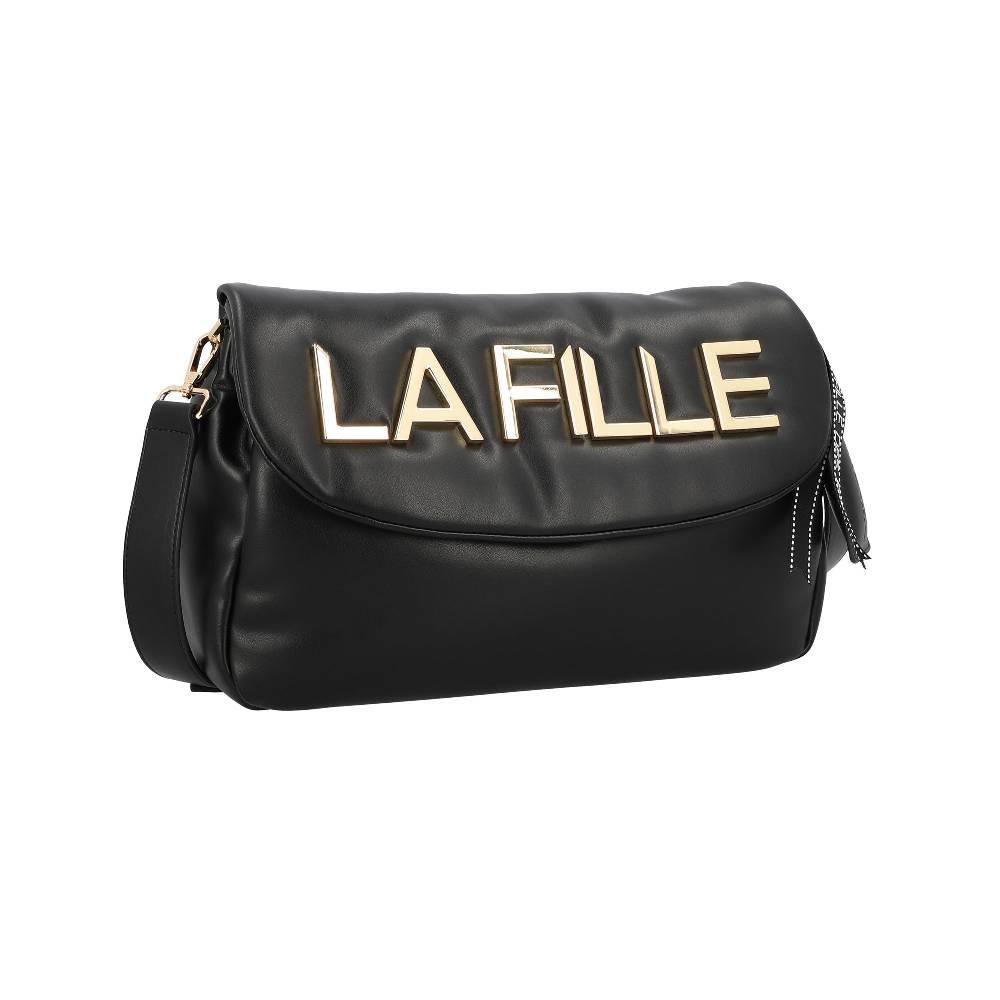 L.Pucci Odette Metal Logo Line Black In Linea