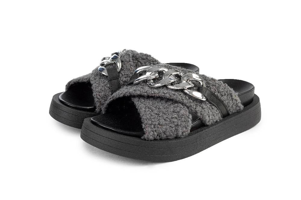 L.Pucci Slipper SA84028MS Grey Consegna Veloce