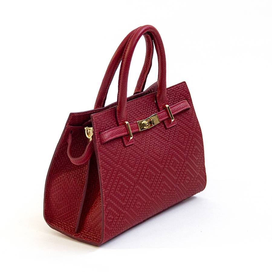 Laura Di Maggio KELLY – Borsa in pelle serigrafata rossa Italy