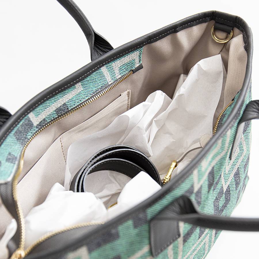 Laura Di Maggio MILANO FANTASY – Borsa in pelle e camoscio stampato tiffany Promozione