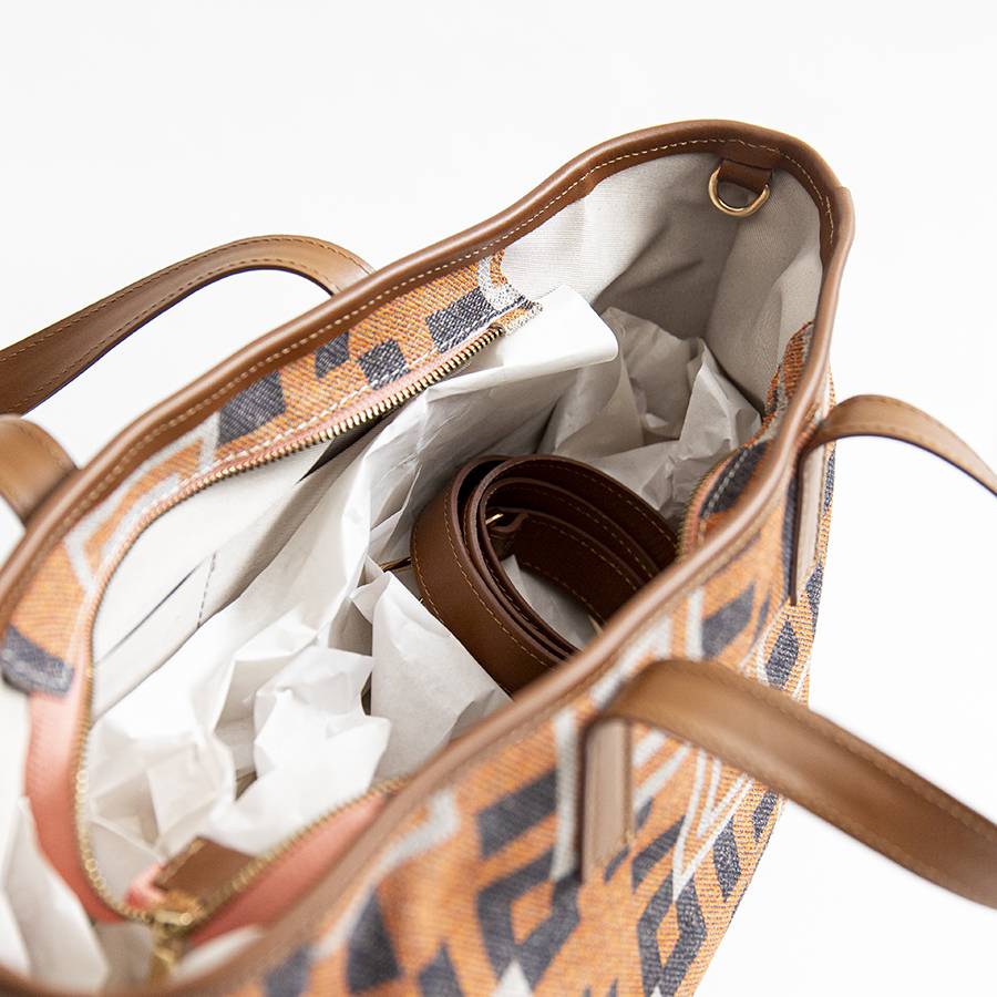 Laura Di Maggio MILANO FANTASY – Borsa in pelle e camoscio stampato arancio Spedizione Gratuita