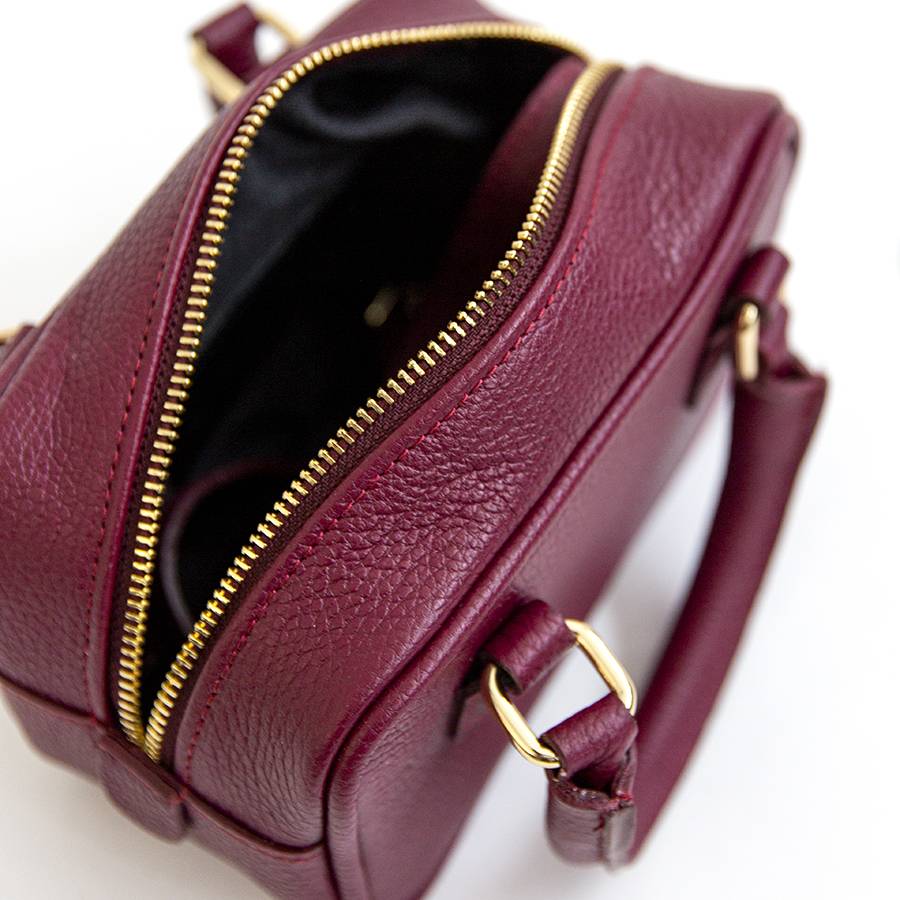 Laura Di Maggio NENA – Miny bauletto in pelle vinaccia Qualità Garantita