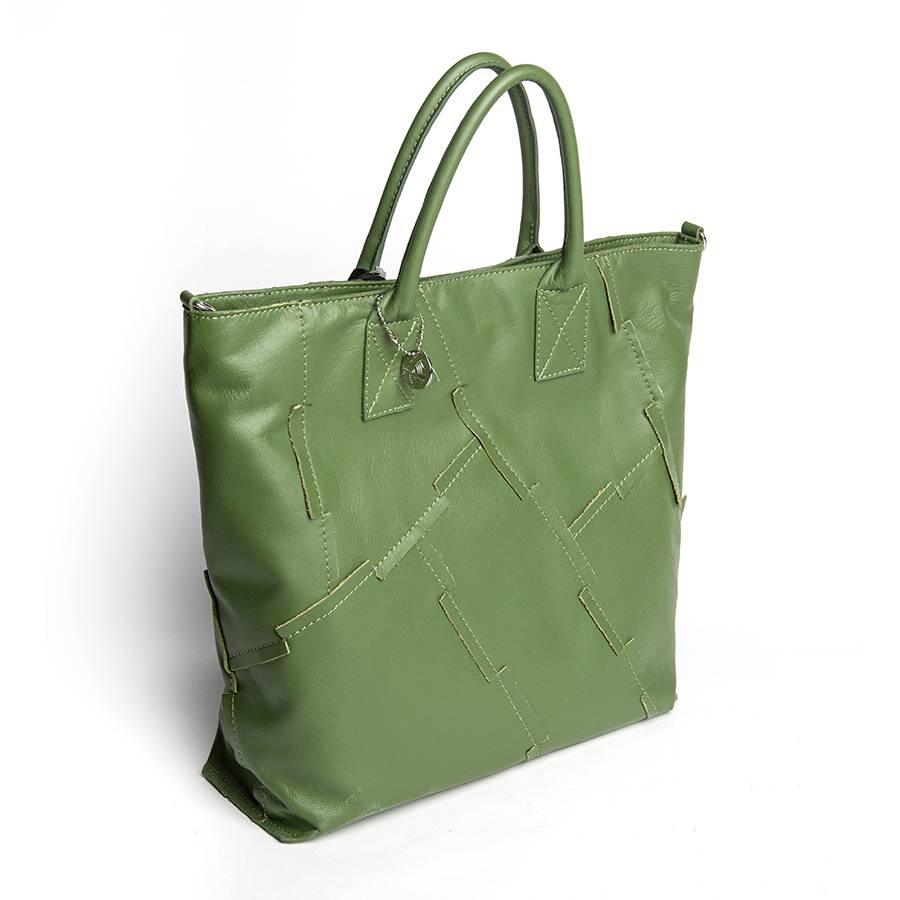 Laura Di Maggio UMA – Tote bag in pelle nappa verde aloe Consegna Veloce