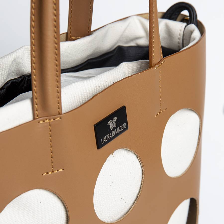 Laura Di Maggio NOAH TOTE – Borsa in pelle elegant traforata cuoio Affare Del Giorno