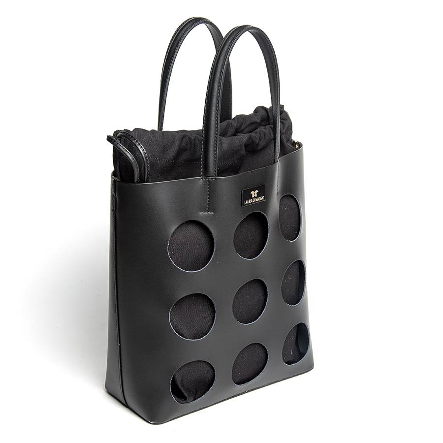 Laura Di Maggio NOAH TOTE – Borsa in pelle elegant traforata nera Prezzo Ridotto