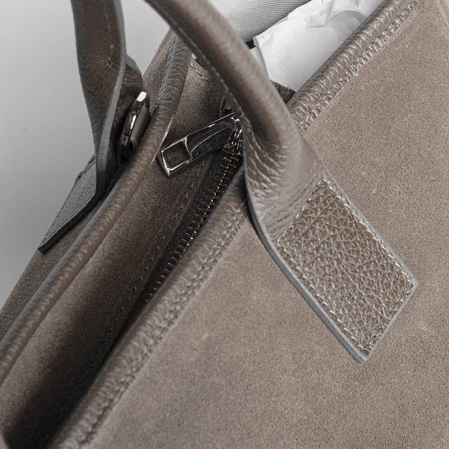 Laura Di Maggio MILANO – Borsa in pelle e camoscio taupe Convenienza