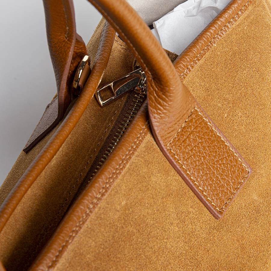 Laura Di Maggio MILANO – Borsa in pelle e camoscio cuoio Novità