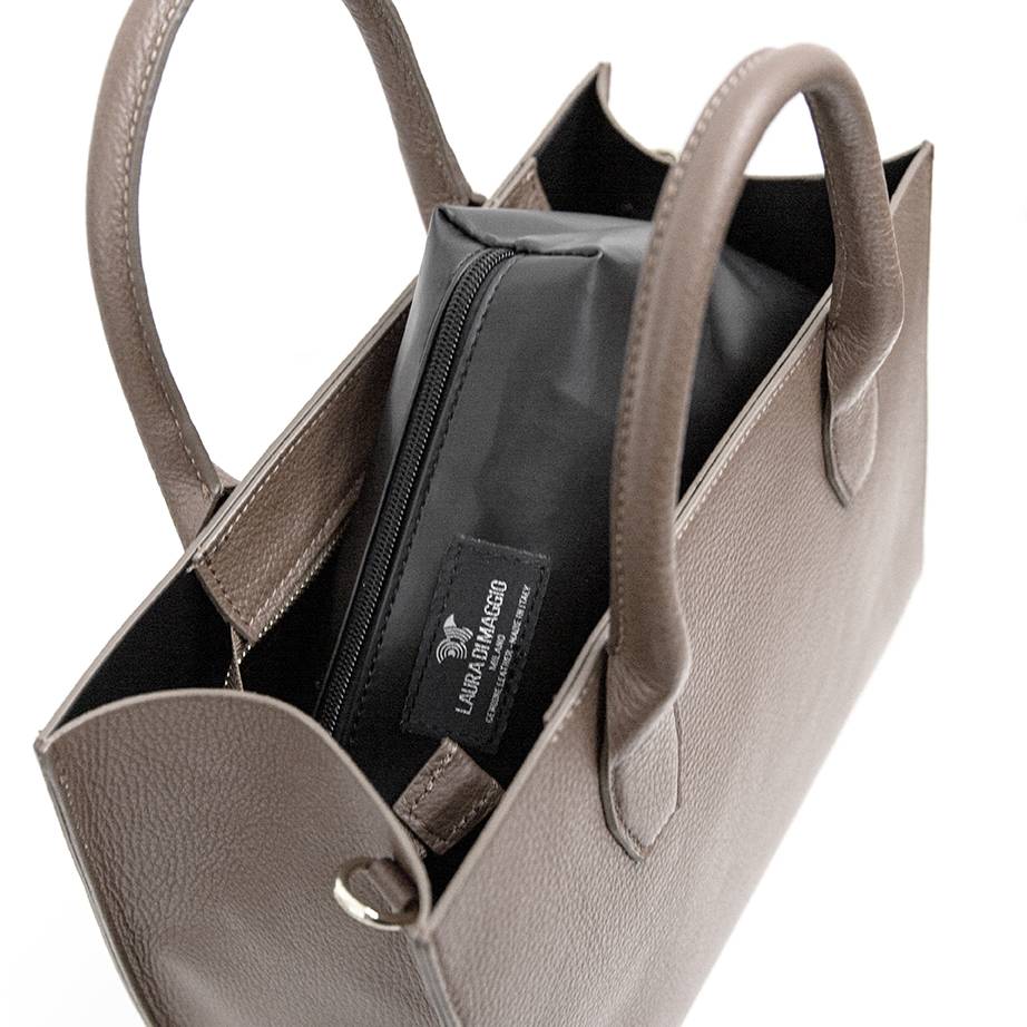 Laura Di Maggio MIRIAM – Borsa in pelle dollaro taupe Sconto