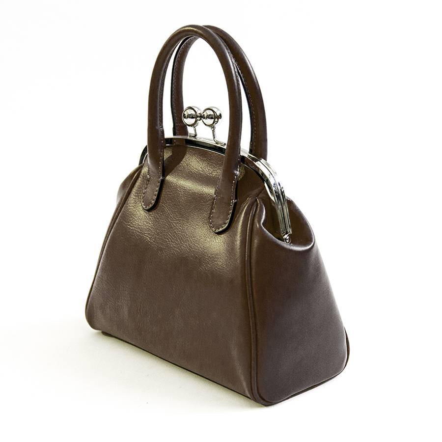 Laura Di Maggio NONNA – Borsa a clutch in nappa testa di moro In Vendita