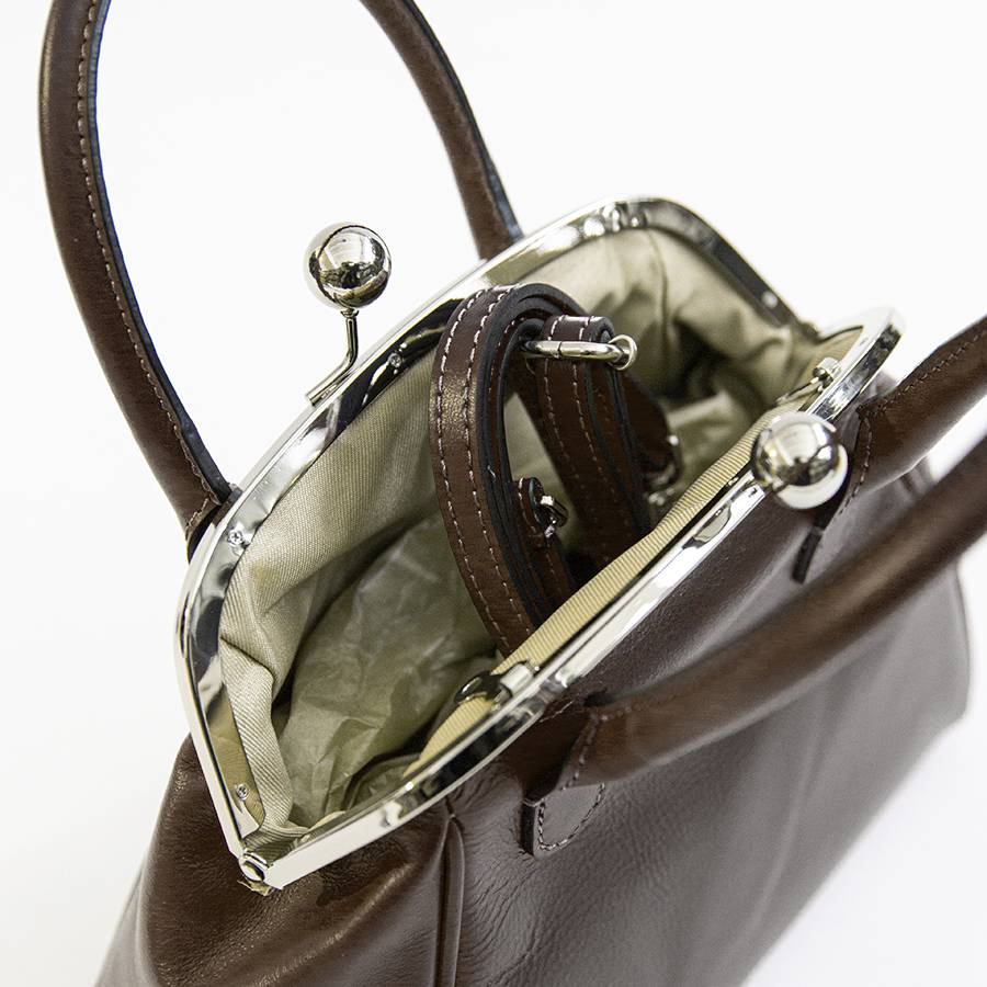 Laura Di Maggio NONNA – Borsa a clutch in nappa testa di moro In Vendita