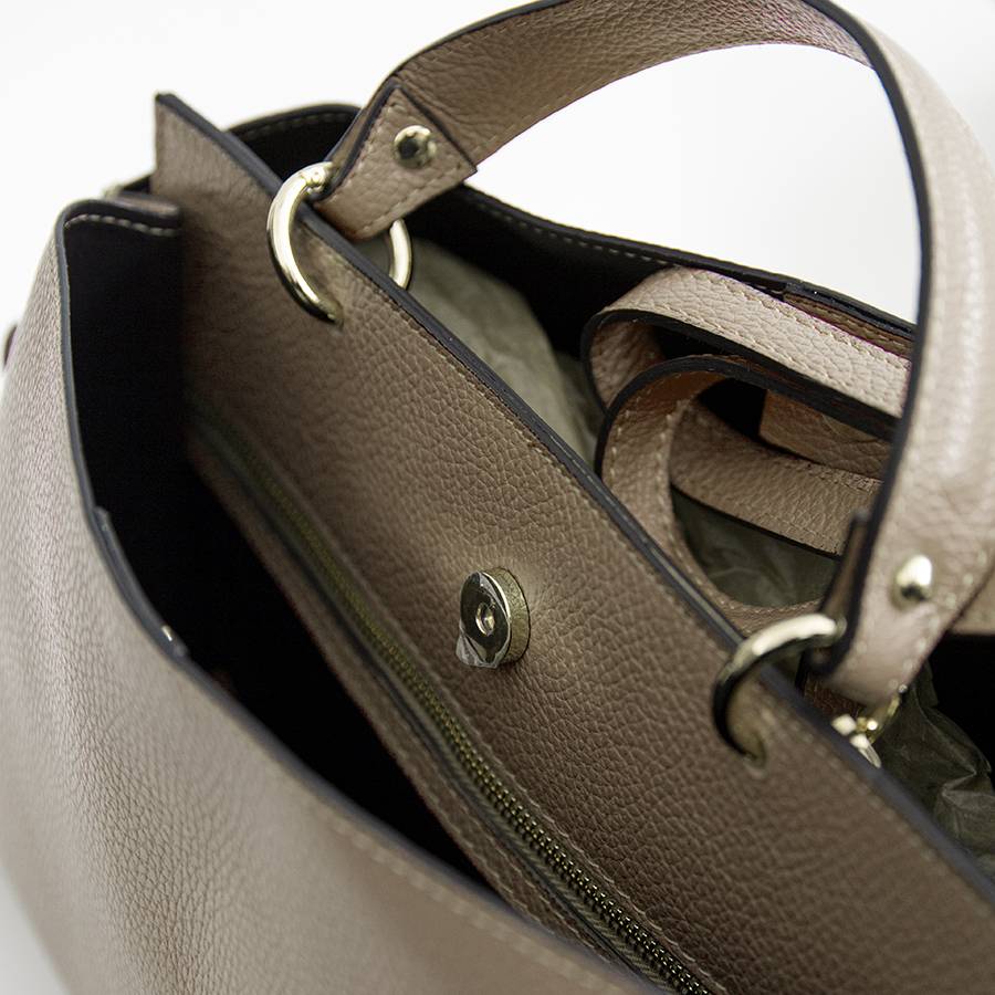 Laura Di Maggio ALEXA – borsa strutturata in pelle dollaro taupe Saldi Di Fabbrica