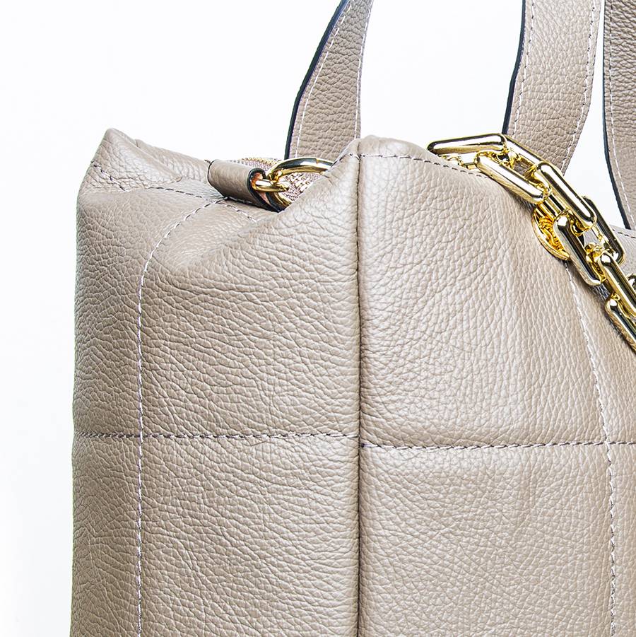 Laura Di Maggio TYRA – Borsa in pelle dollaro trapuntato beige I Più Venduti
