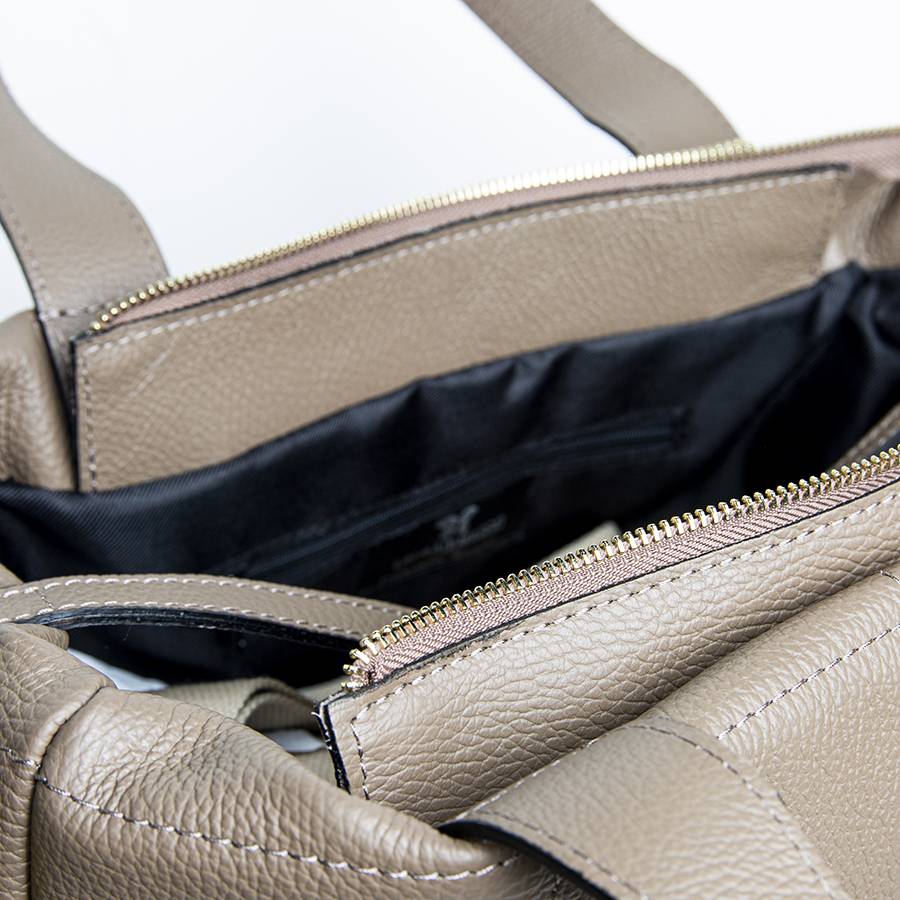 Laura Di Maggio TYRA – Borsa in pelle dollaro trapuntato beige I Più Venduti