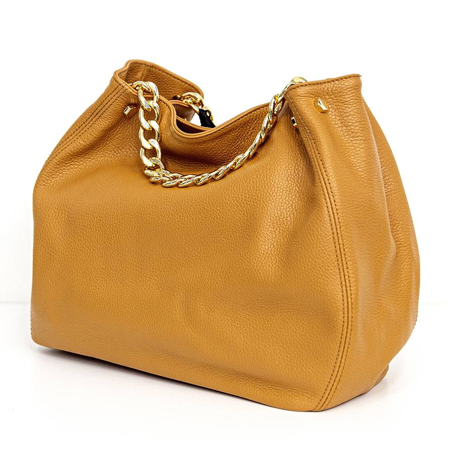 Laura Di Maggio PEACH – borsa a mano con catena in pelle cuoio In Saldo