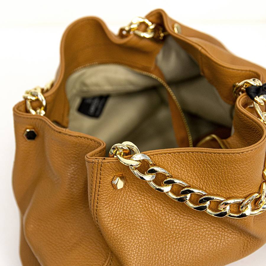 Laura Di Maggio PEACH – borsa a mano con catena in pelle cuoio In Saldo