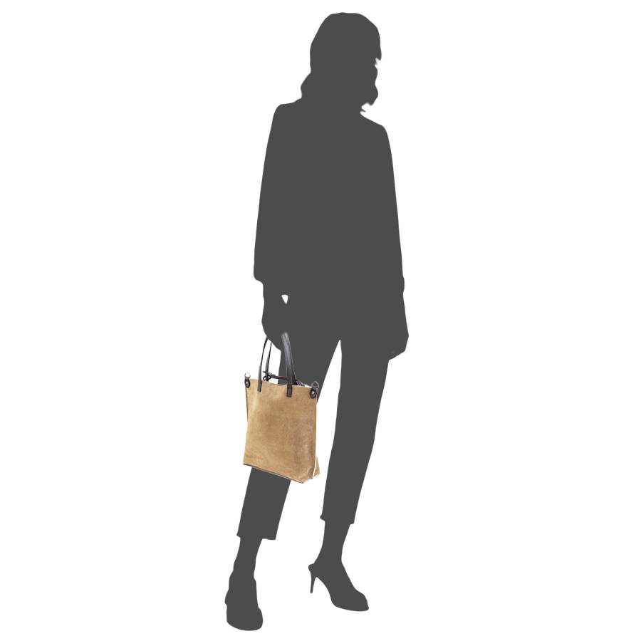 Laura Di Maggio TRUDI – borsa in camoscio ed eco montone taupe Qualità
