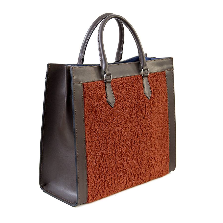 Laura Di Maggio WINNIE – borsa in pelle e tessuto testa di moro Soddisfazione Garantita