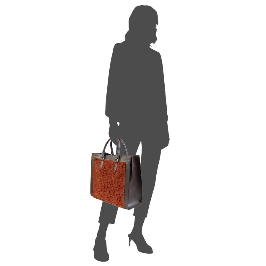 Laura Di Maggio WINNIE – borsa in pelle e tessuto testa di moro Soddisfazione Garantita