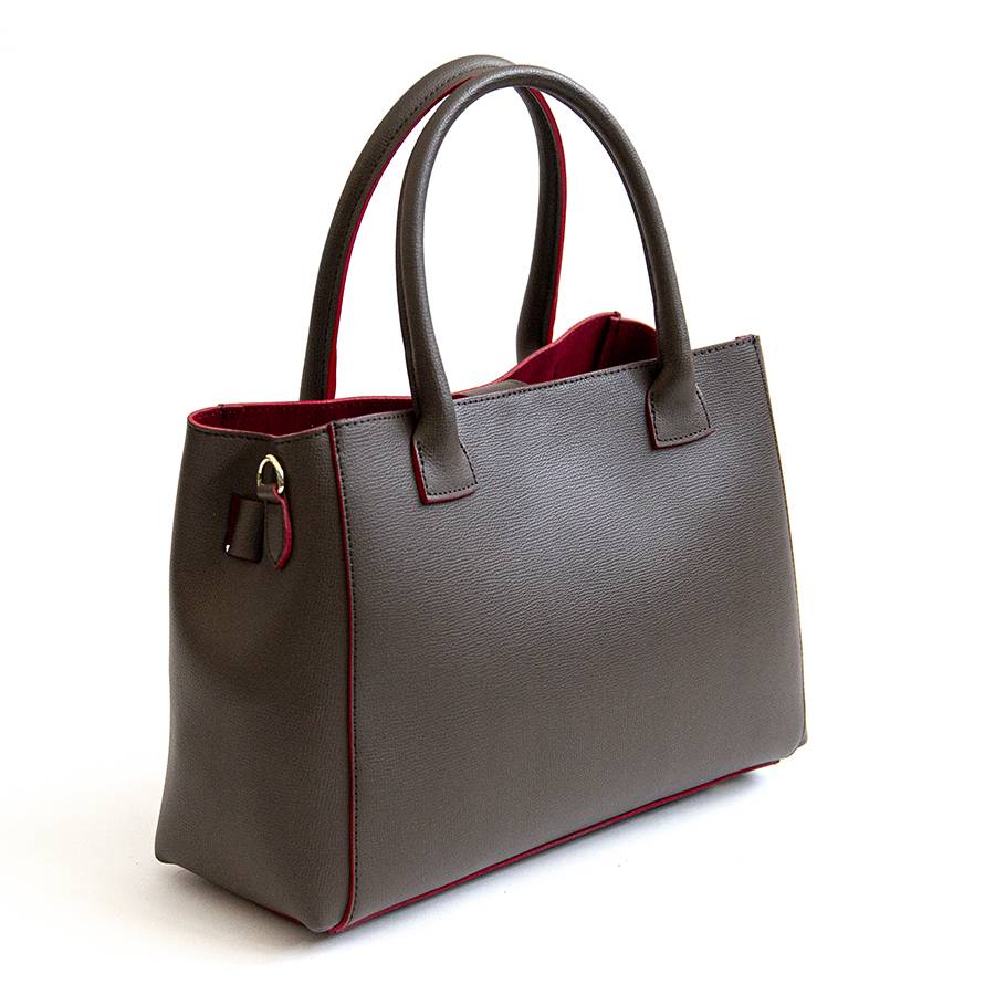 Laura Di Maggio IRINA – Tote in pelle testa di moro e interno rosso Consegna Veloce