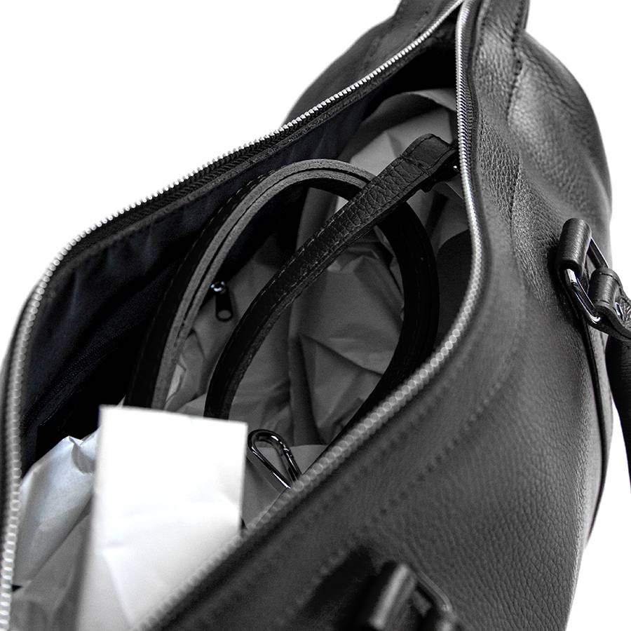 Laura Di Maggio TRAVEL – Borsone in pelle nera Shopping Online