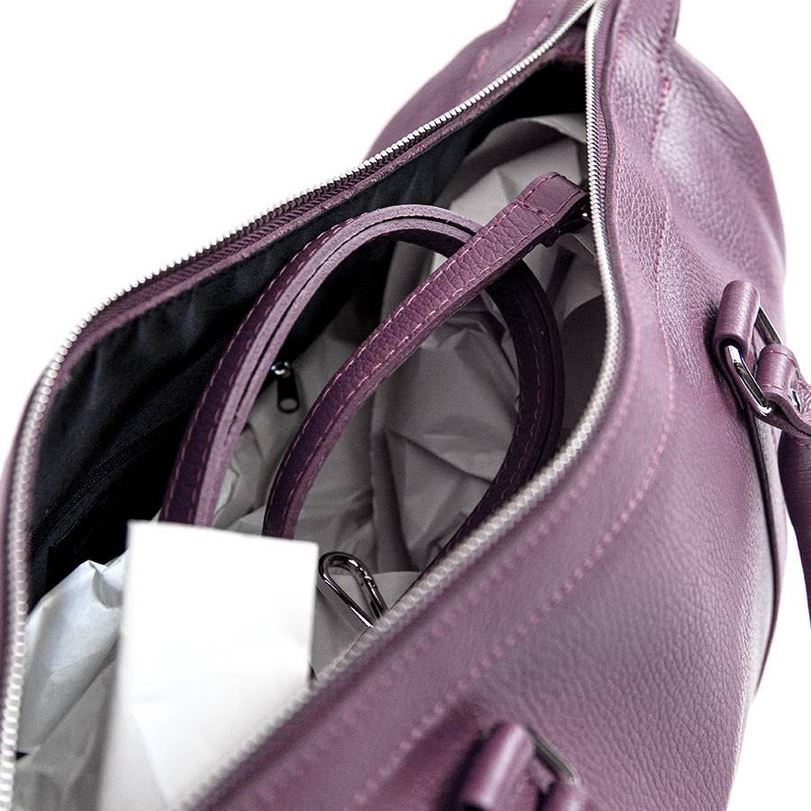 Laura Di Maggio TRAVEL – Borsone in pelle malva Prezzo Ridotto
