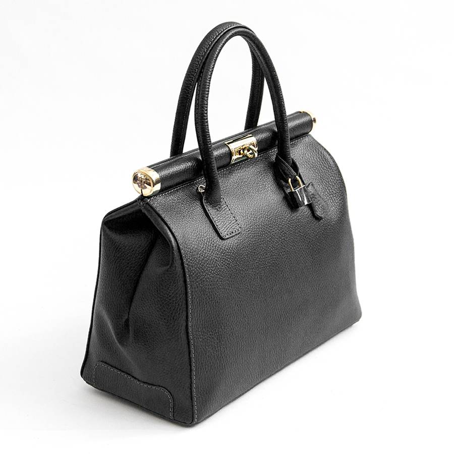 Laura Di Maggio DOCTOR – bauletto in pelle dollaro nero Sottocosto