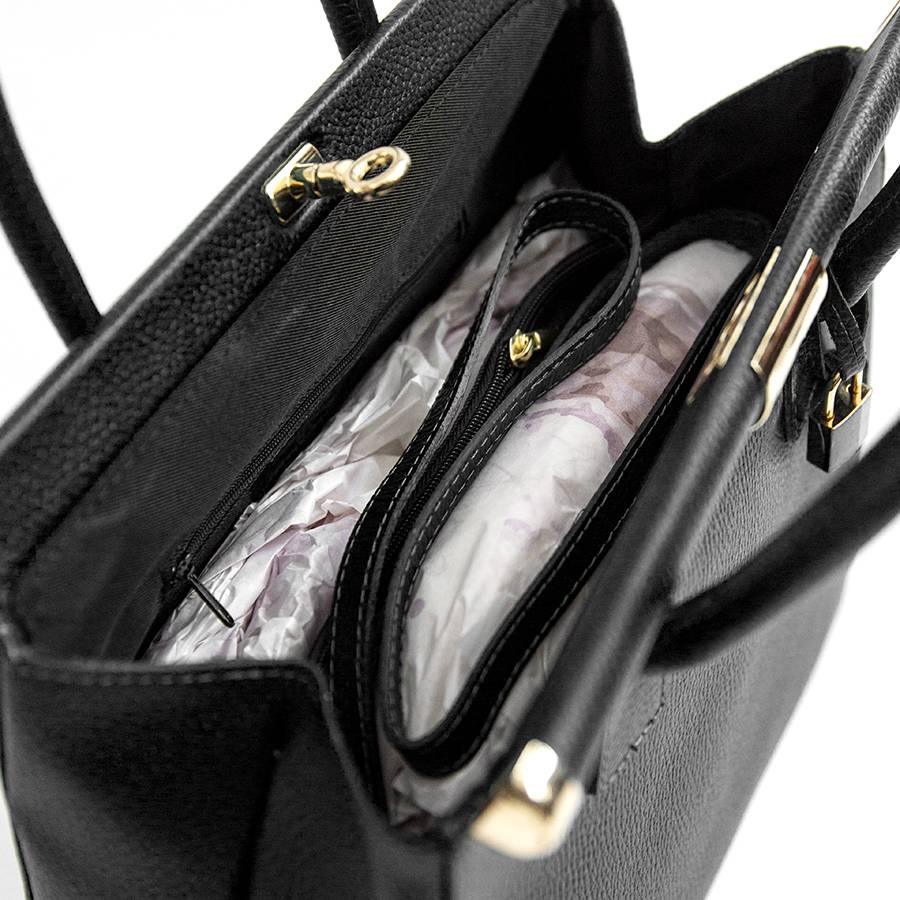 Laura Di Maggio DOCTOR – bauletto in pelle dollaro nero Sottocosto