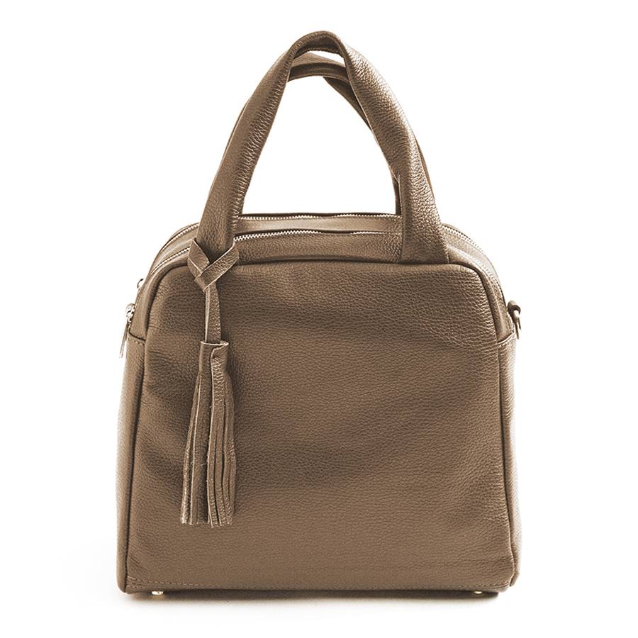 Laura Di Maggio SARA – bauletto a due zip in pelle taupe Economico