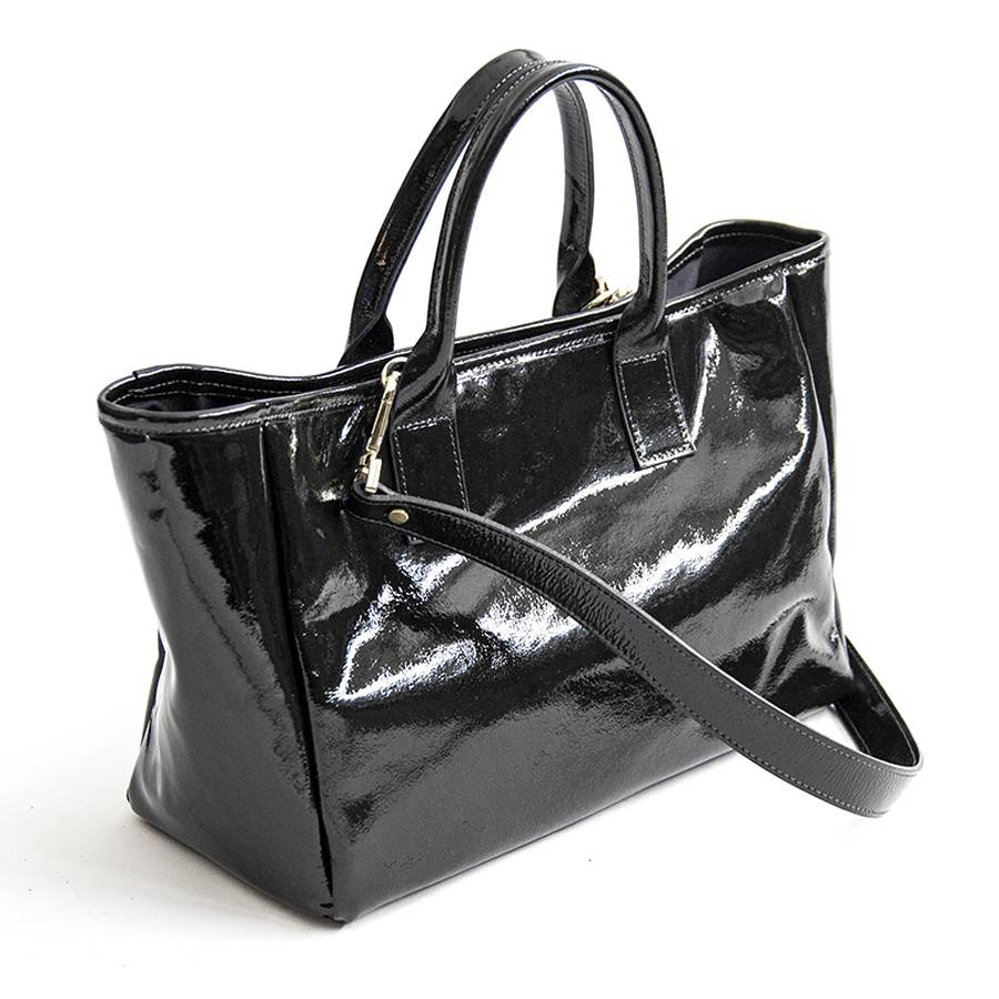 Laura Di Maggio MILANO VERNICE – borsa in pelle verniciata nera Offerte
