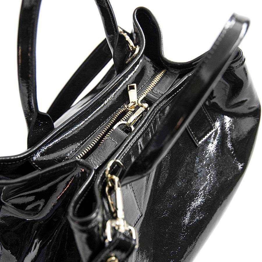 Laura Di Maggio MILANO VERNICE – borsa in pelle verniciata nera Offerte