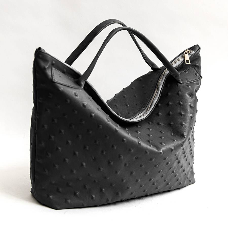Laura Di Maggio BIKER – borsa in pelle soft stampa chiodo nero Saldi Di Fabbrica