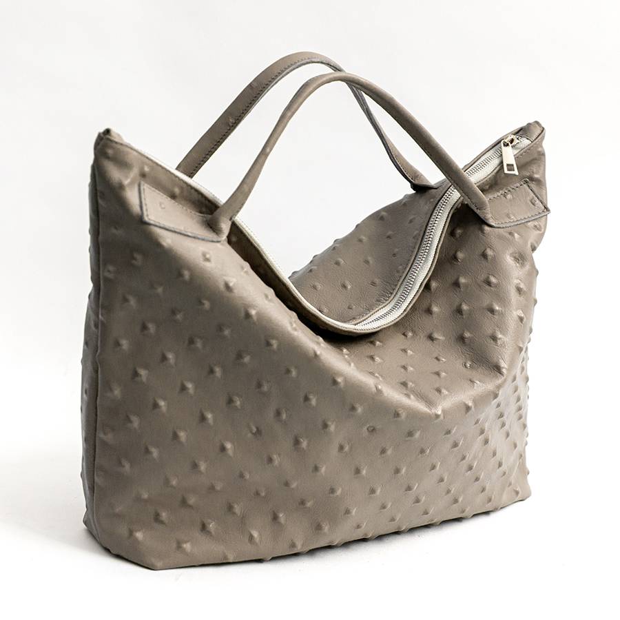 Laura Di Maggio BIKER – borsa in pelle soft stampa chiodo taupe Vendite Flash