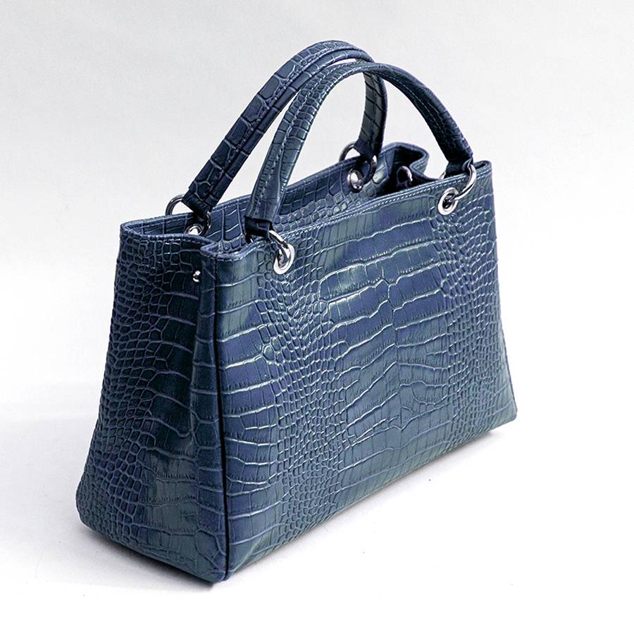 Laura Di Maggio MISTY – bauletto in pelle stampa cocco avio Nuova