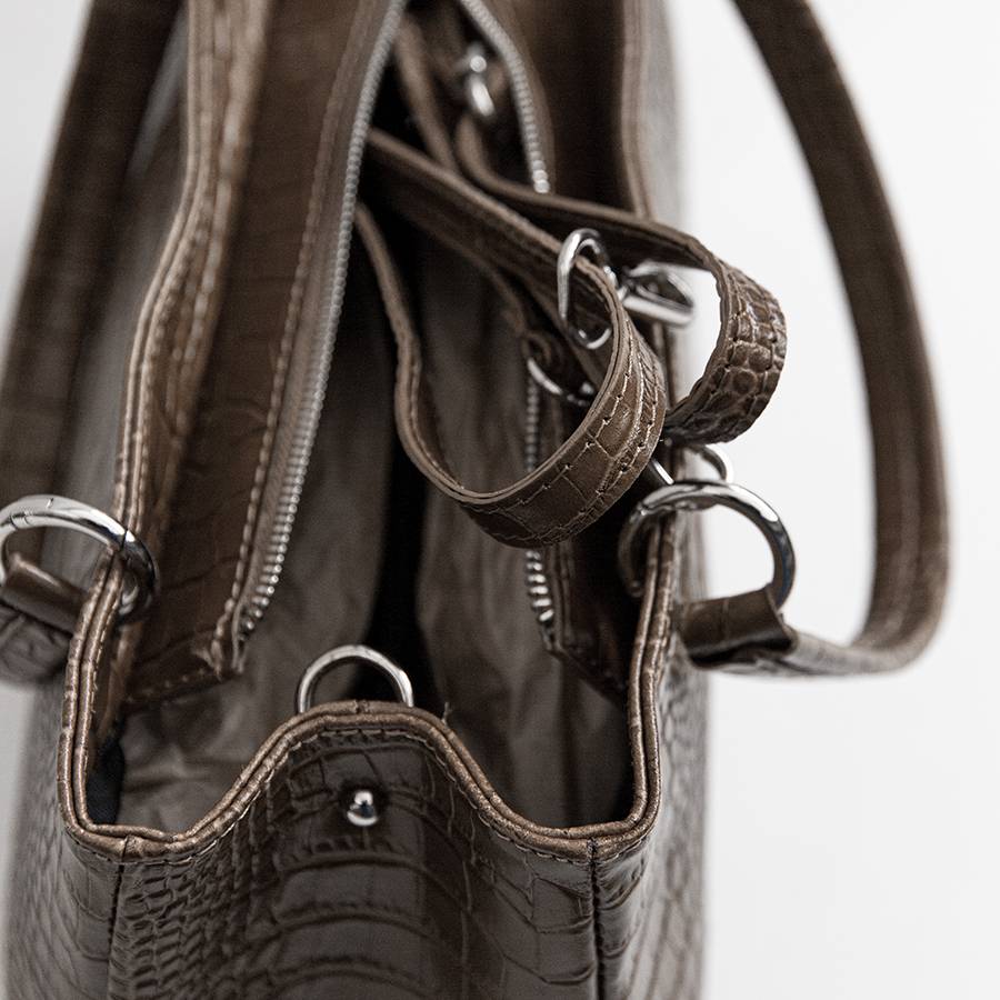 Laura Di Maggio MISTY – bauletto in pelle stampa cocco taupe Moda