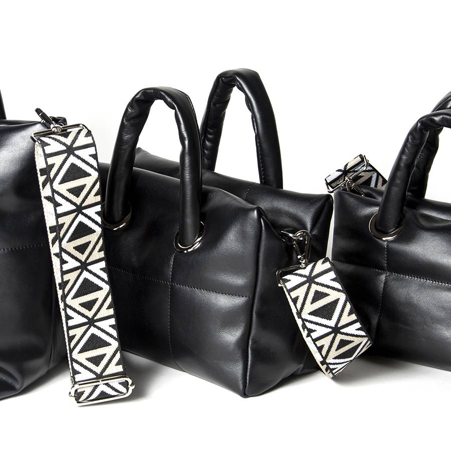 Laura Di Maggio GIOY BIG – Tote bag in nappa trapuntata nera Italia