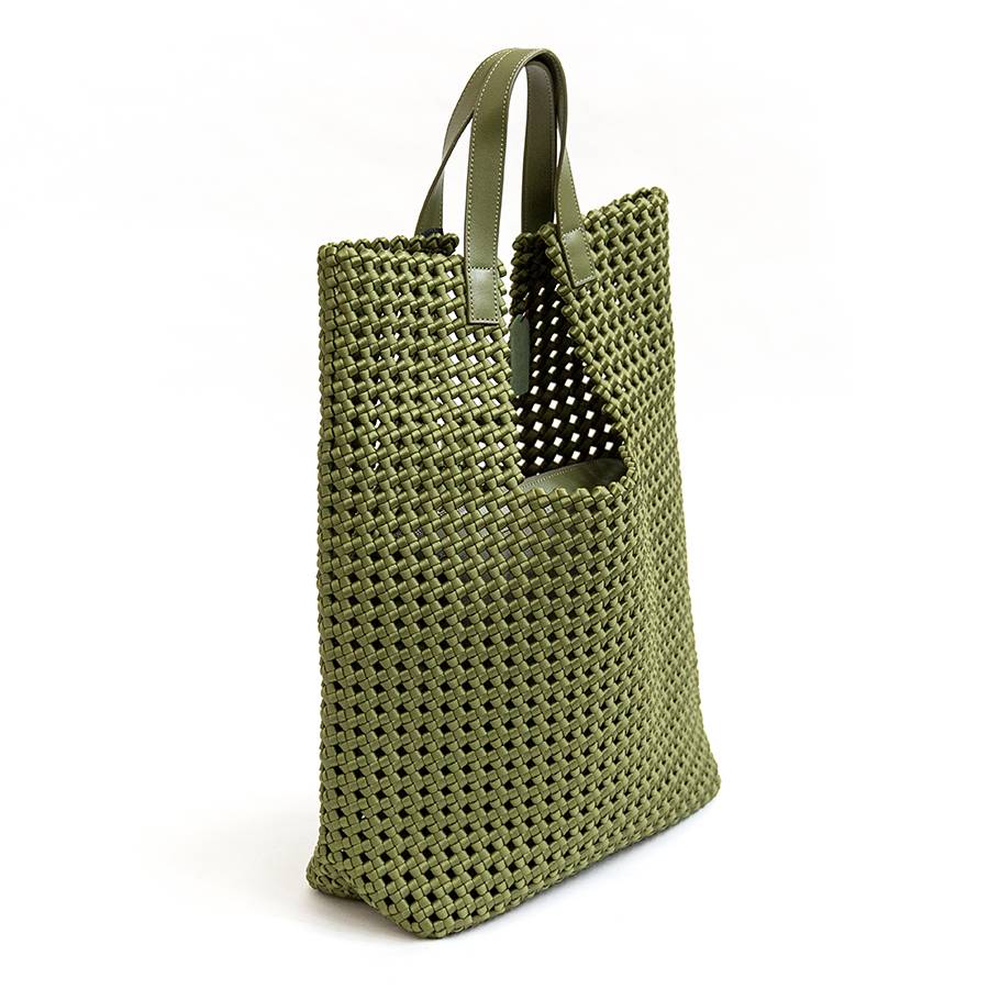 Laura Di Maggio KENDRA – Borsa intrecciata in raso verde Negozi Online