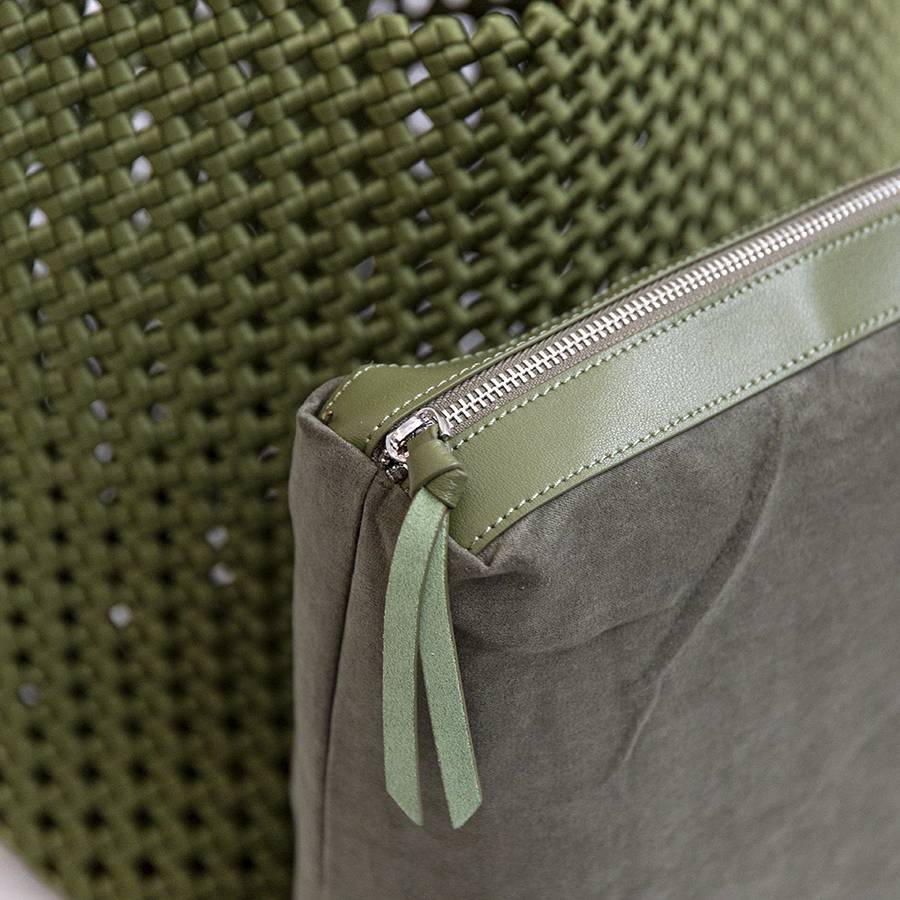 Laura Di Maggio KENDRA – Borsa intrecciata in raso verde Negozi Online