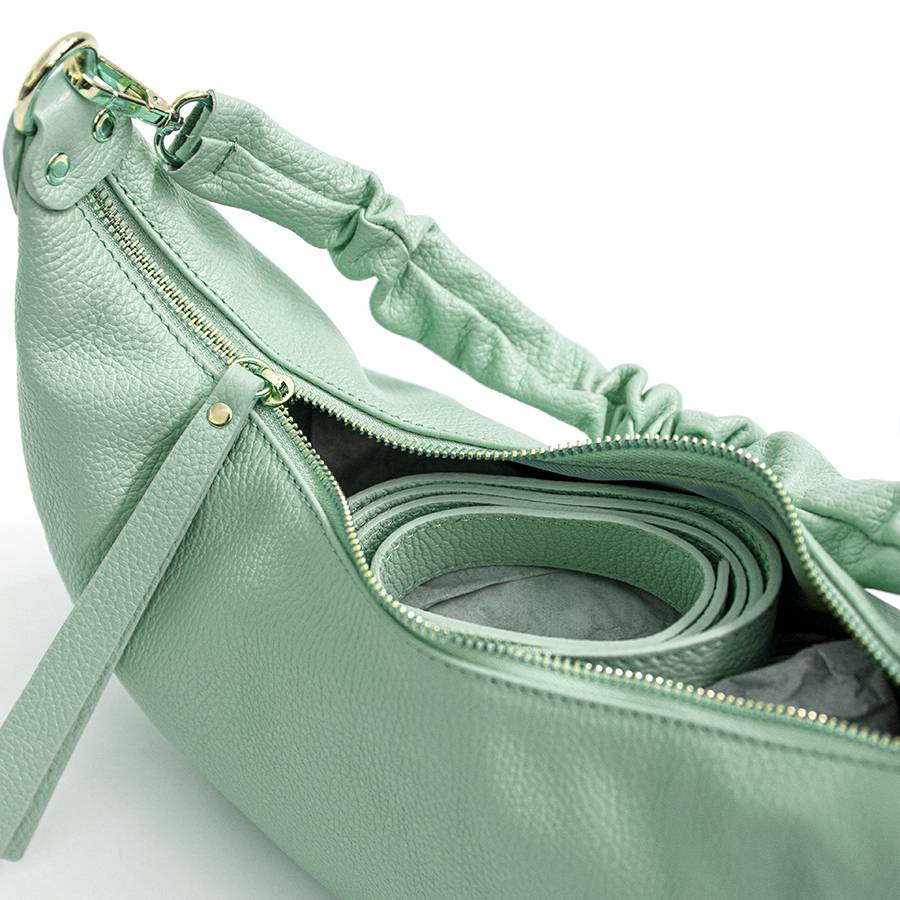 Laura Di Maggio SUSAN – Baguette in pelle verde menta Prezzo Ridotto