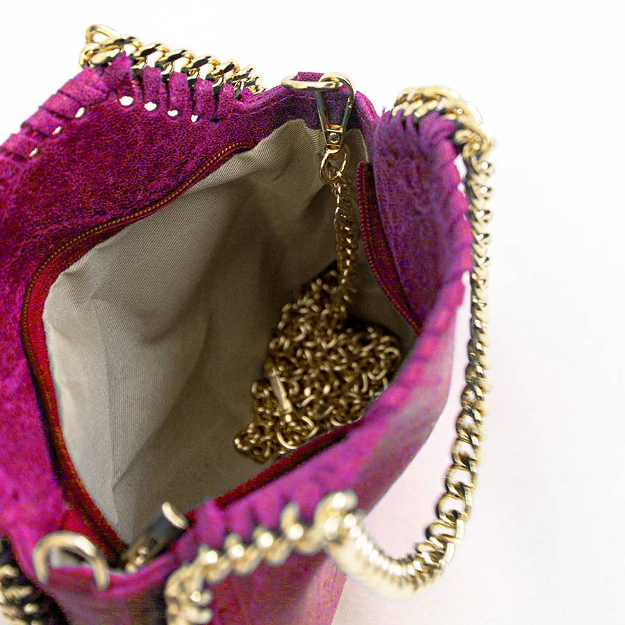 Laura Di Maggio LUMI – Borsa con catene in pelle vintage fuxia Sconto
