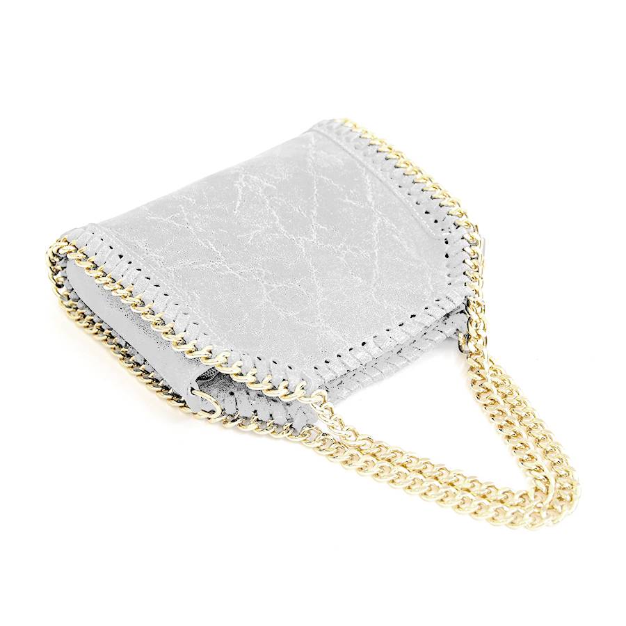 Laura Di Maggio LUMI – Borsa con catene in pelle vintage bianca Economico